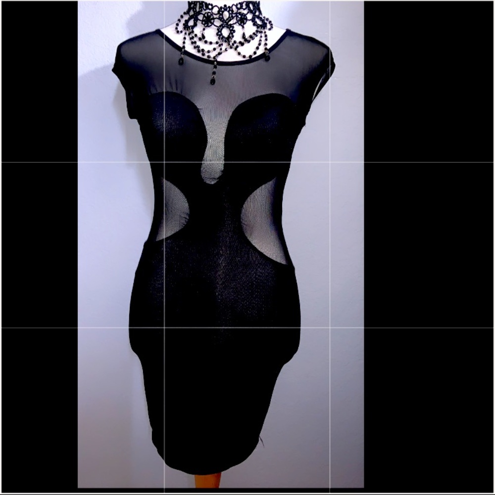Brand new black mesh dress